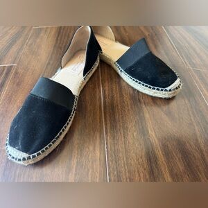 GAIMO Brand New: Handmade in Spain Black Suede Espadrille Flats sz 39
